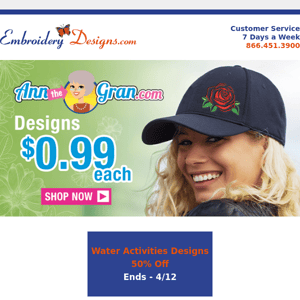 Ann The Gran Designs 99¢ Each + Baseball Designs Half Off!