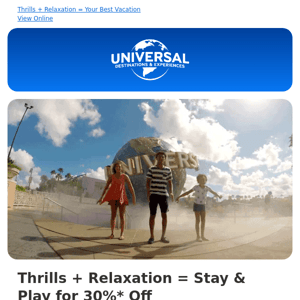 Get 30% off the Ultimate Getaway: 3-Parks, 5 Nights at Universal Orlando Resort