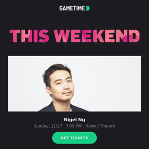 🔥Events This Weekend:  Nigel Ng @ Hawaii Theatre, Anuhea @ Blue Note  and more! 