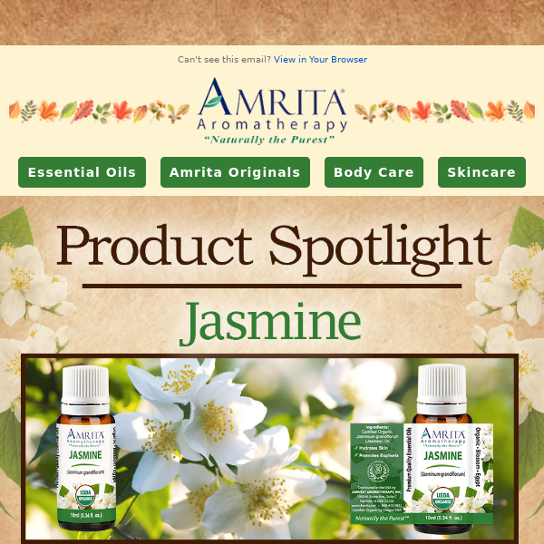 Rejuvenate with USDA Certified Organic Jasmine