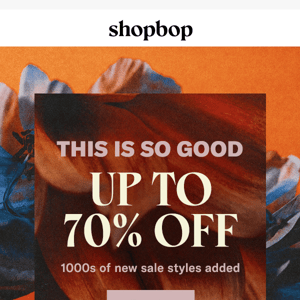 Up to 70% off new sale styles