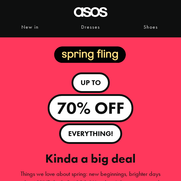 Up to 70% off everything! 😵🌼