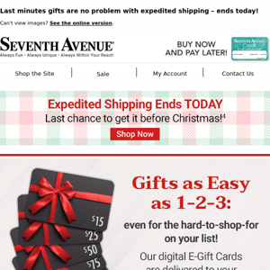 Expedited Shipping Ends TODAY – Shop Now for Christmas Delivery