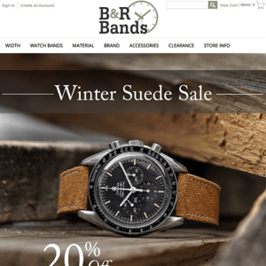 WINTER SUEDE SALE - 20% OFF ALL SUEDE WATCH STRAPS!!!