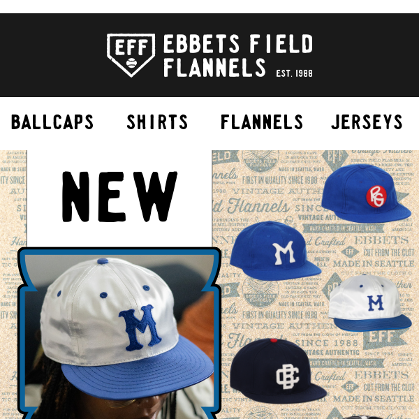 Ebbets Field Flannels is pleased to announce that our 16 Golden Age  ballcaps will be available at 1pm ET. Link in bio / ebbets.com We…