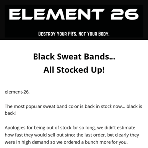 Sweat Bands: Black Is Back!