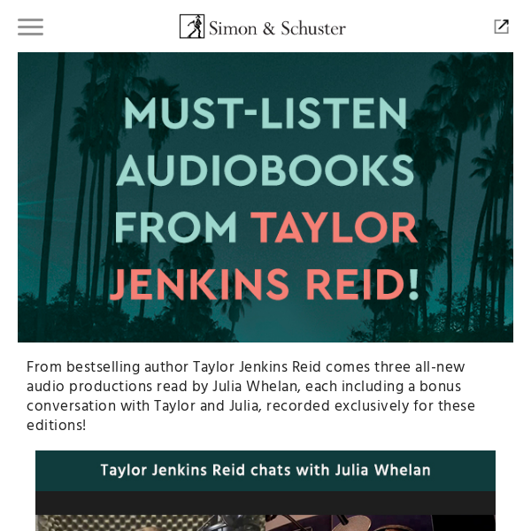 3 new audiobooks from the bestselling author of The Seven Husbands of Evelyn Hugo