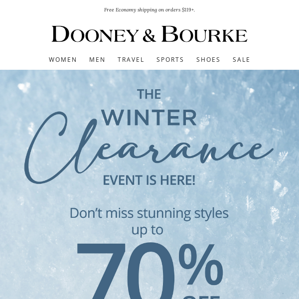 Don't Miss The Winter Clearance Event!
