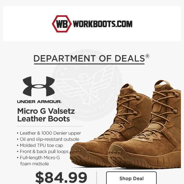 DOD: UA Valsetz Boots for ONLY $84.99 ➡