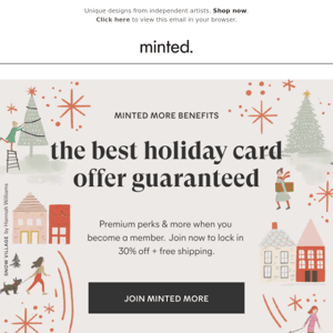 Get 30% off holiday cards with Minted More