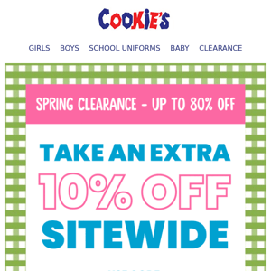 Take An Extra 10% Off Sitewide