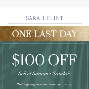 Surprise! One more day for $100 off.