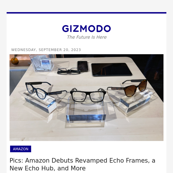 Pics: Amazon Debuts Revamped Echo Frames, a New Echo Hub, and More