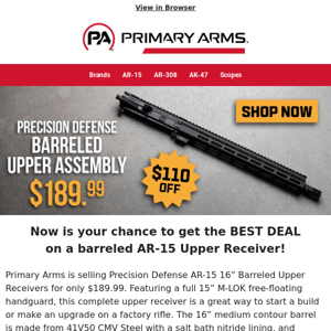 $110 OFF Precision Defense Upper!​