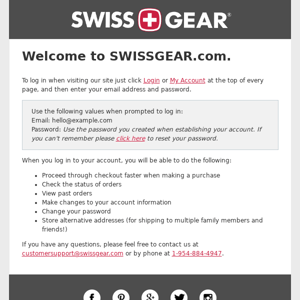 Welcome, Swissgear!