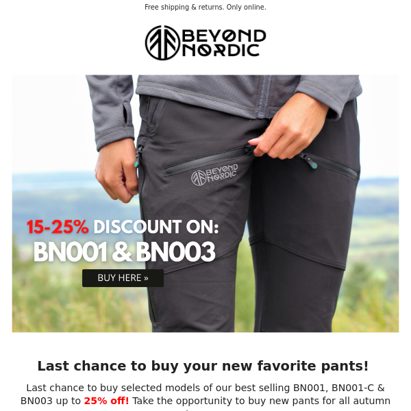 25% discount on BN003 Soft Hiking Pants - the ultimate hiking