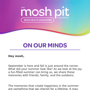 THE MOSH PIT: Making Happy Memories