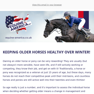 Keeping your older horses healthy through Winter