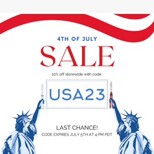 Last chance for explosive savings! Our 4th of July Sale is ending soon!