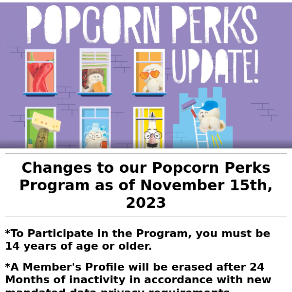 Popcorn Perks Update!