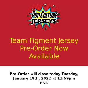 Final Day to Pre-Order the Team Figment Jersey