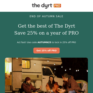 Get the best of The Dyrt with 25% off PRO