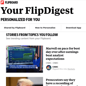 What's new on Flipboard: Stories from Financial Markets, Donald Trump, Boston Sports and more