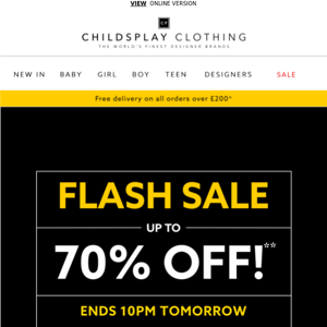 Flash Sale: Up to 70% off | Hurry Ends Soon...