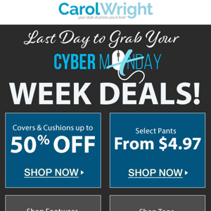 Last Day to Grab Your Cyber Week Deals! Plus Ship Free
