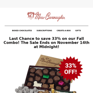 Last Chance for our Fall Combo! Sale ends Monday November 14th at midnight!