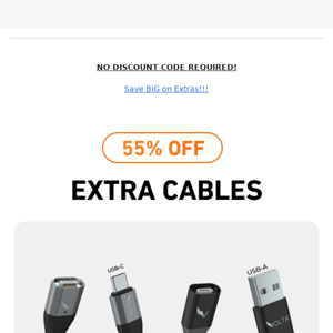 Re: 55% discount all extra cables, Volta Charger.