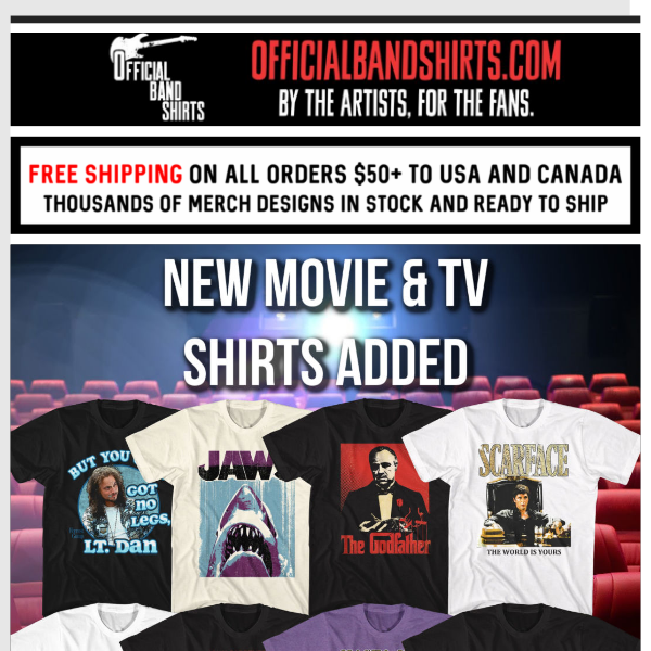 See Our Latest Movie & TV Show Tees + 15% Off, No Order Minimum 🎬🍿