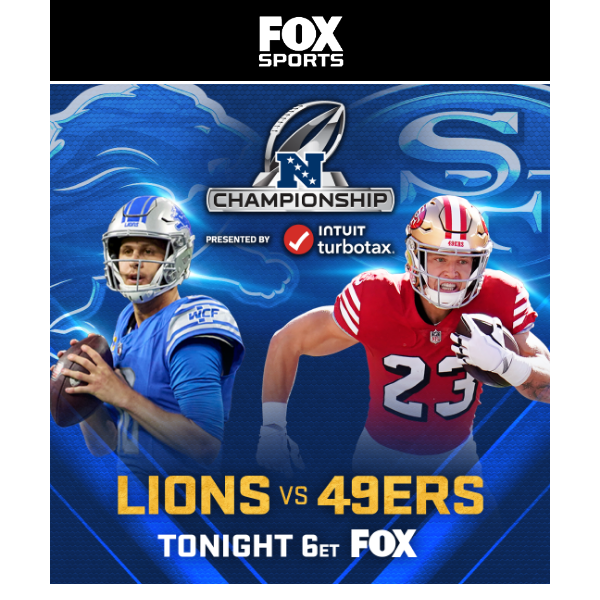 Lions face the Niners in the NFC Championship at 6ET 🏈