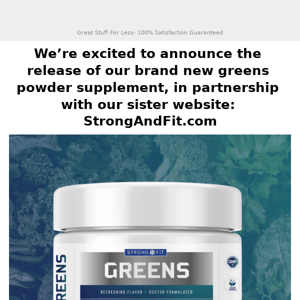 Brand New Product: Our Greens Powder Supplement