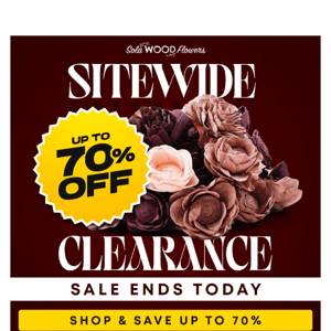 🚨 Sitewide clearance sale – ends today! 🚨