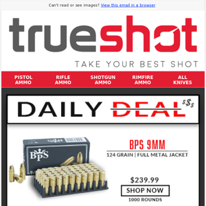 Today's Deal - 9mm, 300 BLK, Subs and More!
