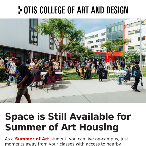 Space is Still Available for On-campus Housing at Otis College