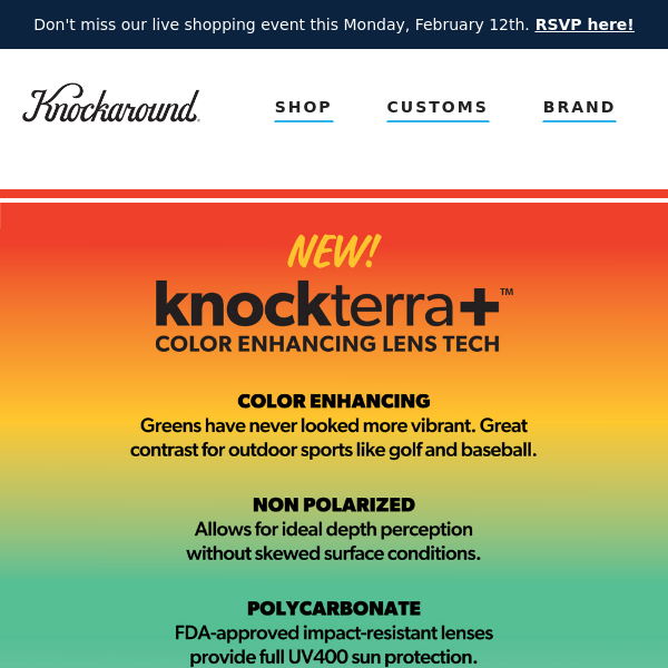 New Knockterra+™ Color-Enhancing Lens Tech!