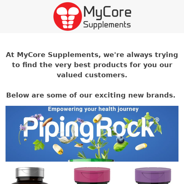 New Brands At MyCore Supplements