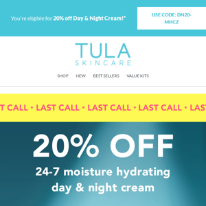 FINAL CALL: 20% off 24-7 Day & Night Cream