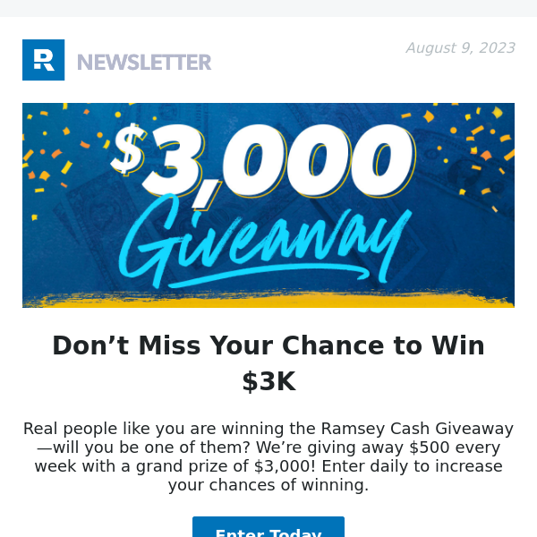 You could win $3,000. (Yes, really.)