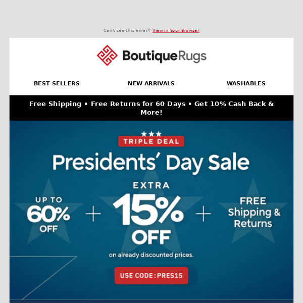 A Presidential Sale for Presidents' Day! 🦅