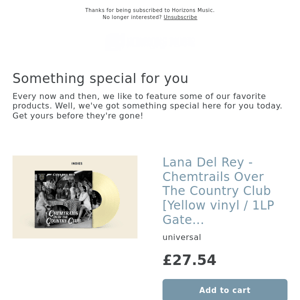 Limited! Lana Del Rey - Chemtrails Over The Country Club [Yellow vinyl / 1LP Gatefold]