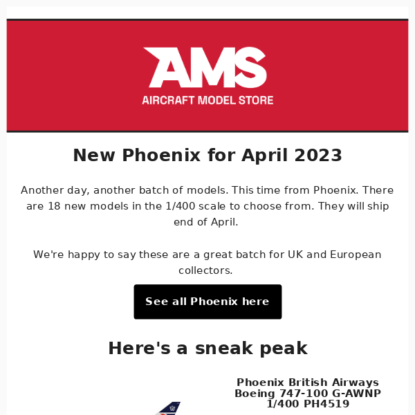 New Phoenix models for April