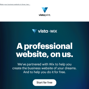 Try Vista x Wix, your free website builder 🔨 