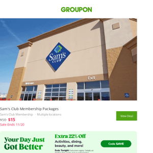 Don't Miss It! Sam's Club Membership as low as $15