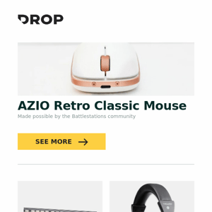 AZIO Retro Classic Mouse, GKs Gradient Dye-Subbed PBT Keycap Set, Thieaudio Ghost Dynamic Driver Headphones and more...