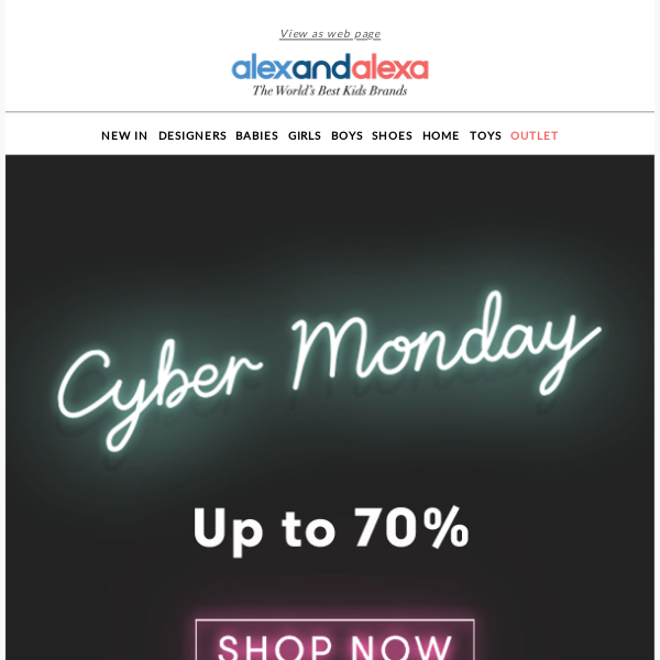 CYBER MONDAY is here : Up to 70% off!