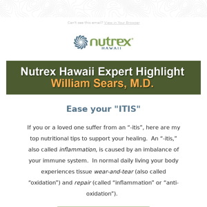 Ease your "ITIS" — Insights from Dr. William Sears