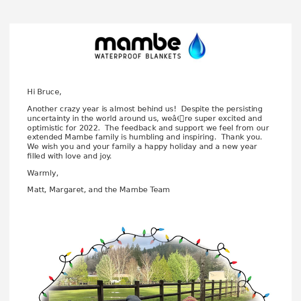 Happy Holidays Mambe Waterproof Blankets
